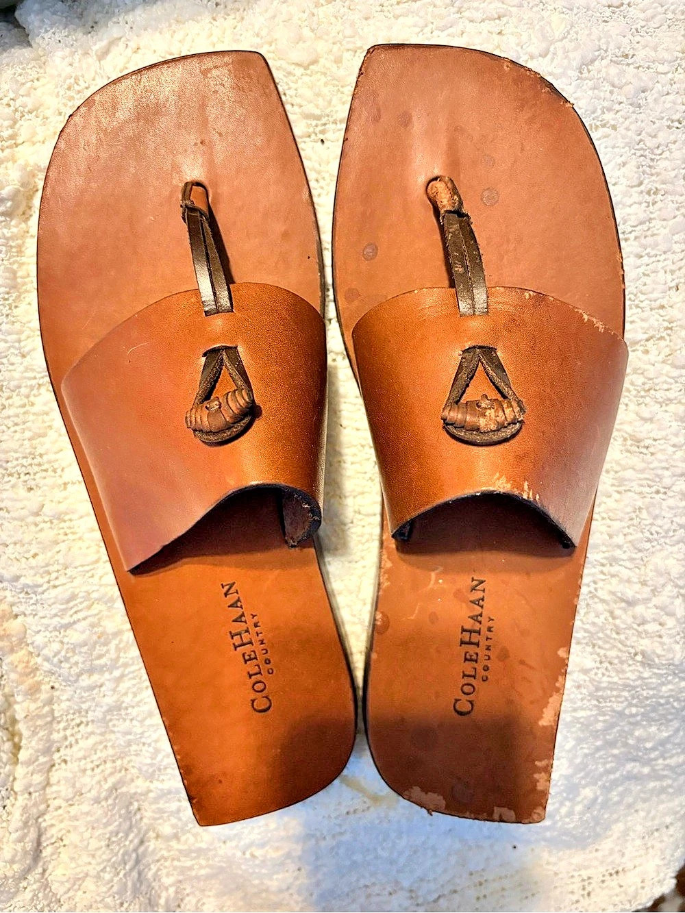 Vintage Cole Haan Brown Leather Thong Sandals